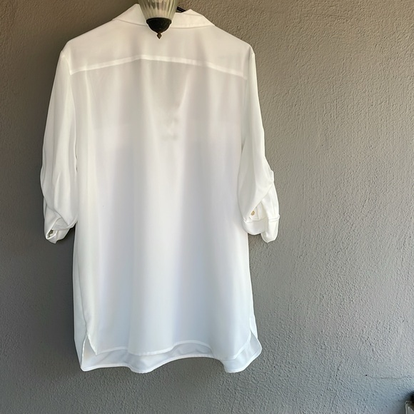 Calvin Klein White collared blouse XL - Picture 5 of 6